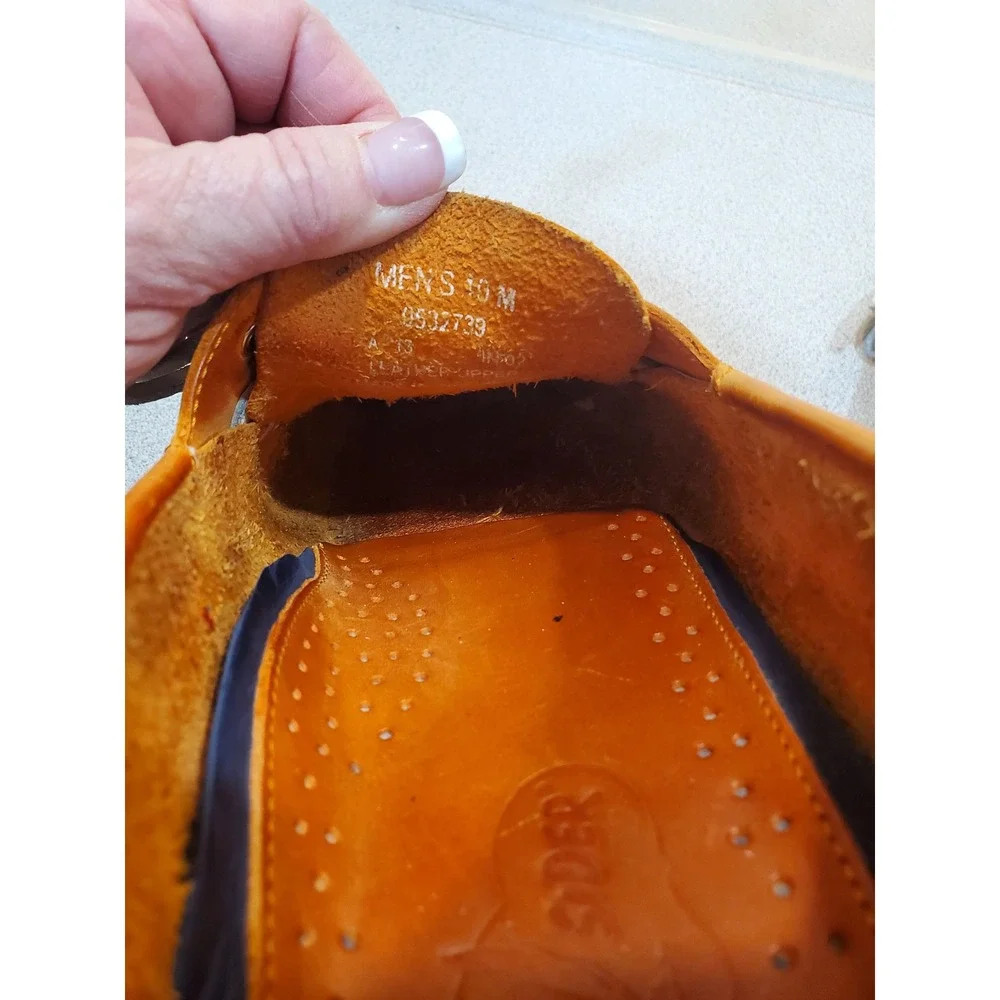 VTG Sperry Top-Sider Mens 10 M Authentic Original Boat Shoes Tan Leather 0532739